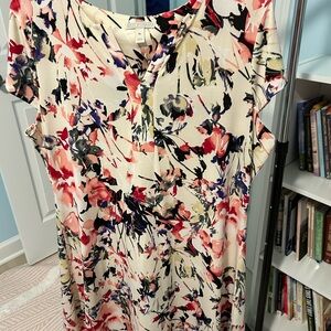 Floral neck dress xl